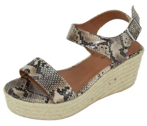 Soda Rubber Trim Python-luthor) Luthor (7, Sole Espadrilles Fast response Womens Natural Wedge Flatform Embellished Casual International delivery