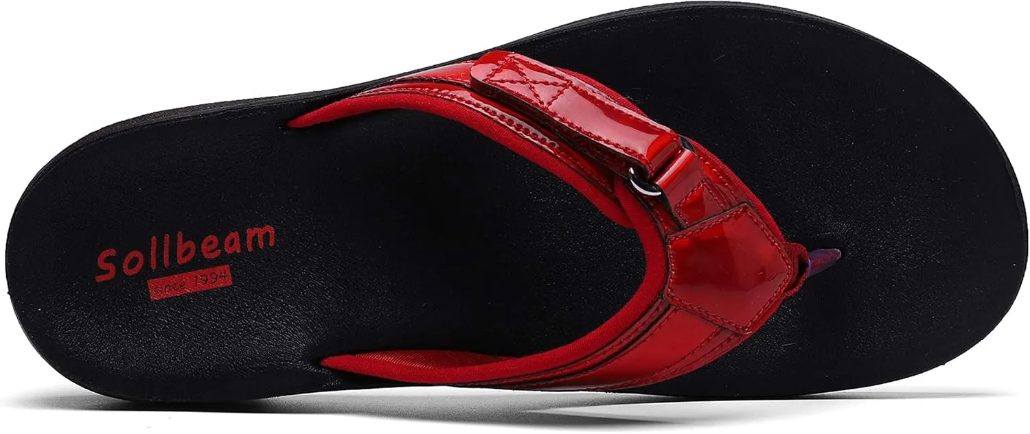 SOLLBEAM Womens Original Orthotic Comfort Thong Style Flip Flops Sandals With Arch Support Heel Cup
