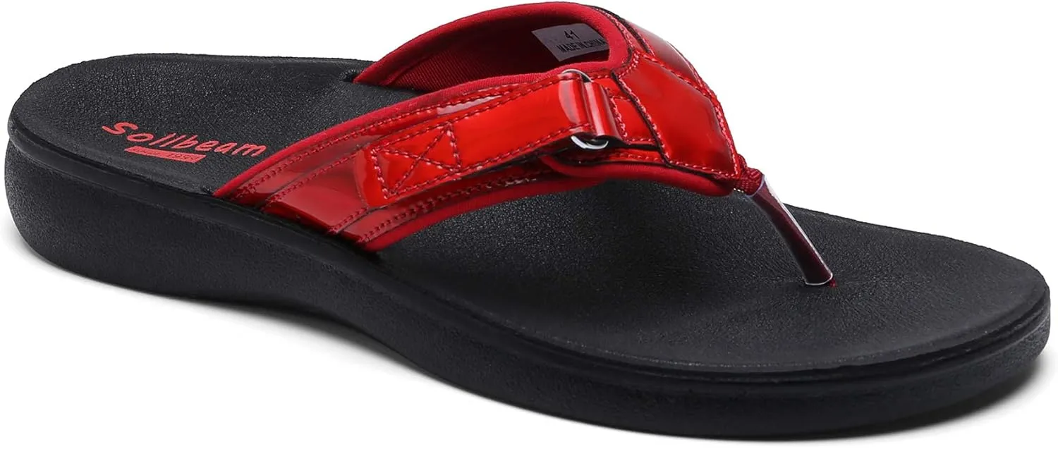 SOLLBEAM Womens Original Orthotic Comfort Thong Style Flip Flops Sandals With Arch Support Heel Cup
