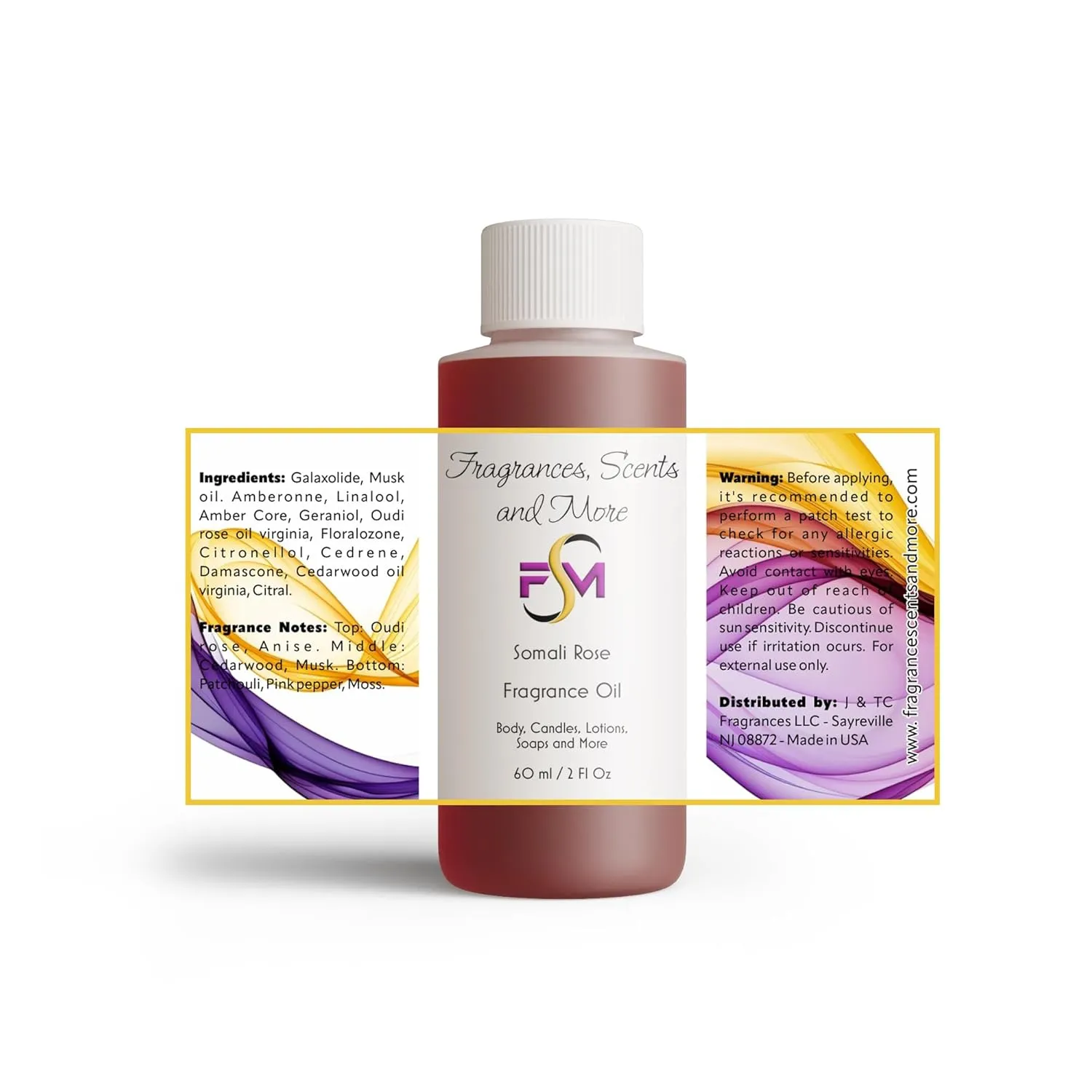 Somali Rose Fragrance Oil - 2 Fl Oz Plastic Bottle (60ml)