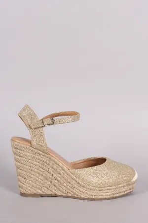 Strap Ankle Glitter Customizable Wedge Espadrille Flawless Platform