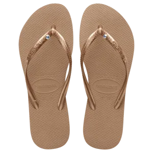Swarovski crystal embellished flip flop - ROSE GOLD - 11/12