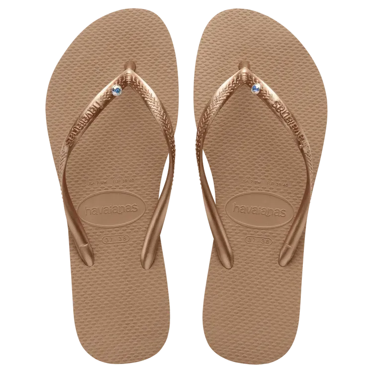 Swarovski crystal embellished flip flop - ROSE GOLD - 11/12