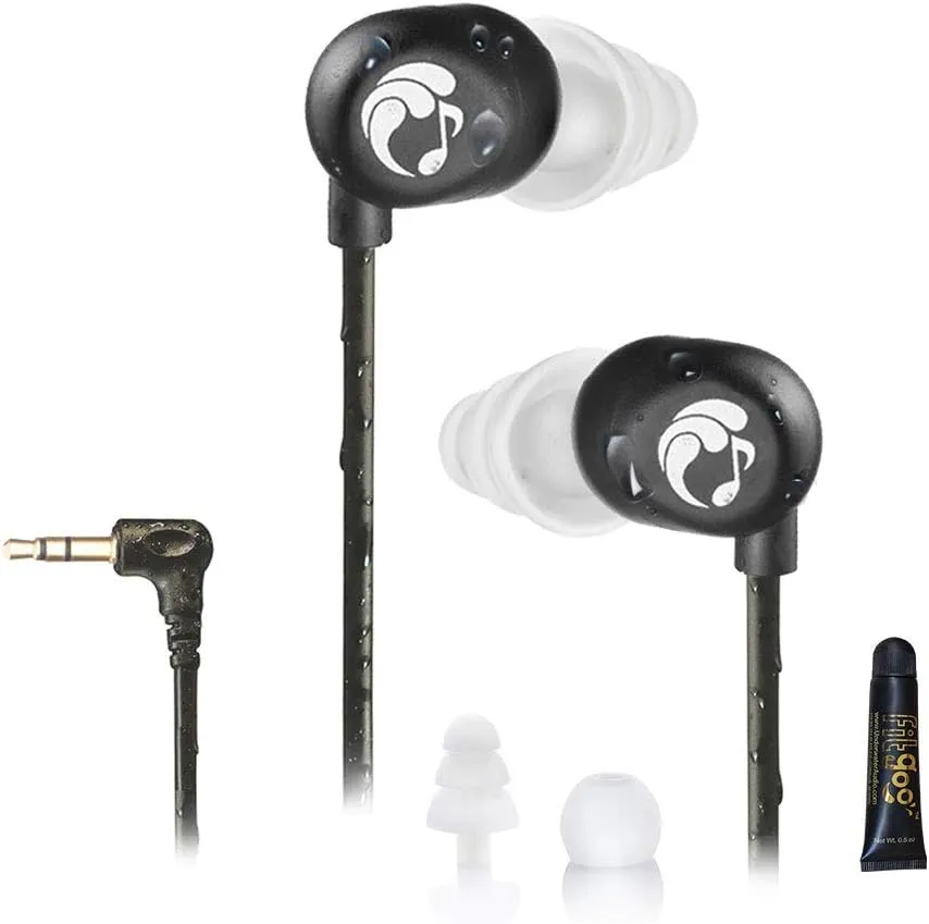 Swimbuds Flip Waterproof Short-Cord Headphones (Upgraded Cord)