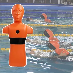 Swimming Life Saving Training Dummy Large, 39.4in Water Simulation Rescue Dummys for Pool, Oceans/Lakes Drowning Prevention Teaching Tools Kids, Orange & Yellow PE(Orange)