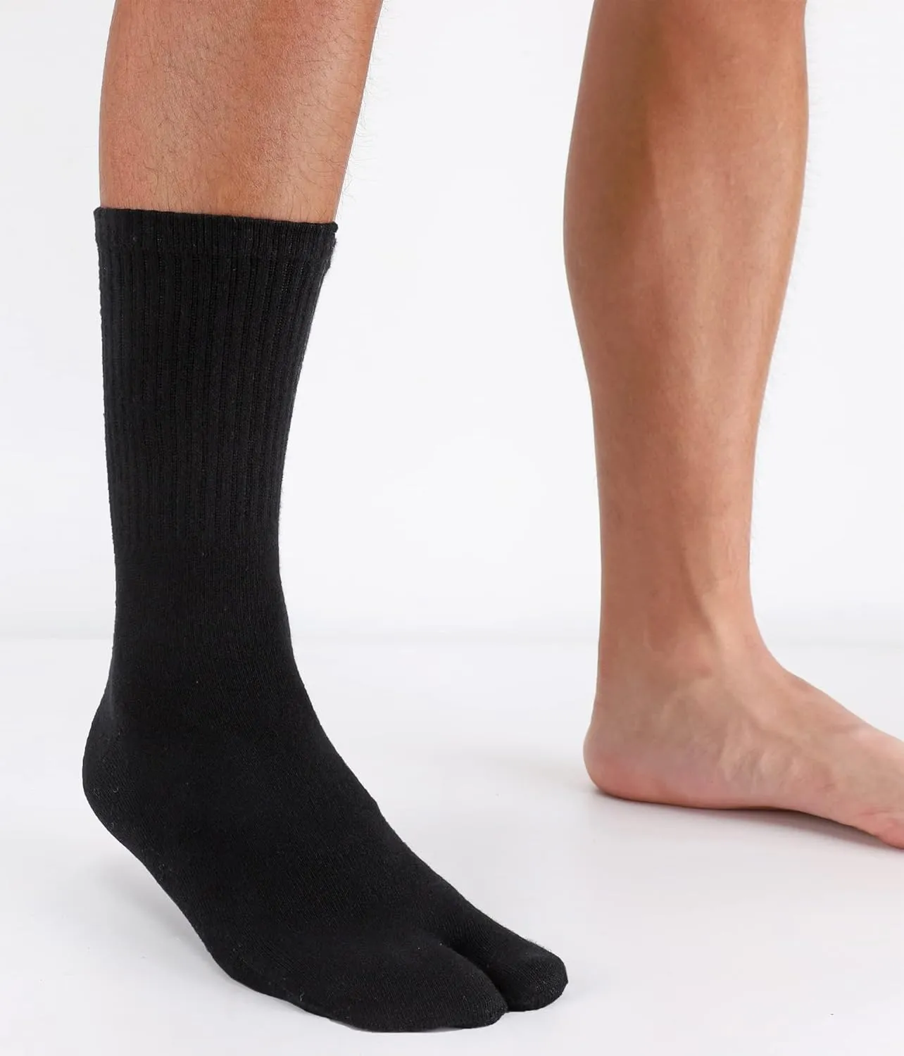 Tabi Socks, Split Toe Flip Flop Socks High Crew for Men and Women Cotton Pack of 4