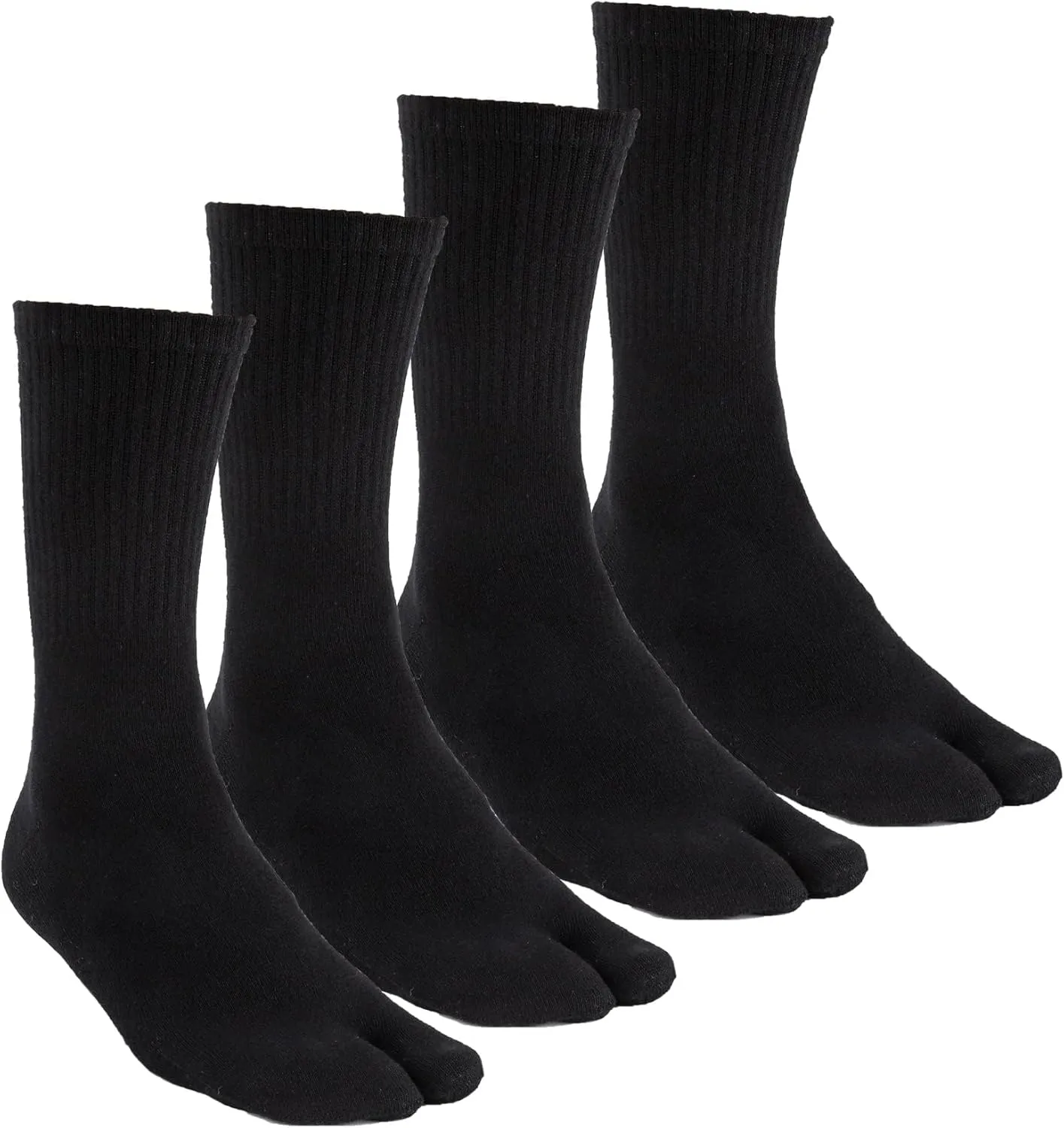 Tabi Socks, Split Toe Flip Flop Socks High Crew for Men and Women Cotton Pack of 4