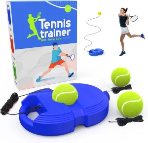 Tennis Trainer Rebound Ball with 3 String Balls, Solo Tennis Training Equipment for Self-Pracitce,Portable Tennis Practice Training Tools for Adults, Kids, Beginners Sport Exercise