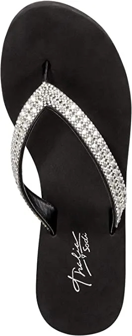 Thalia Sodi Womens Emira Faux Leather Wedge Sandals Black 8 Medium (B,M)