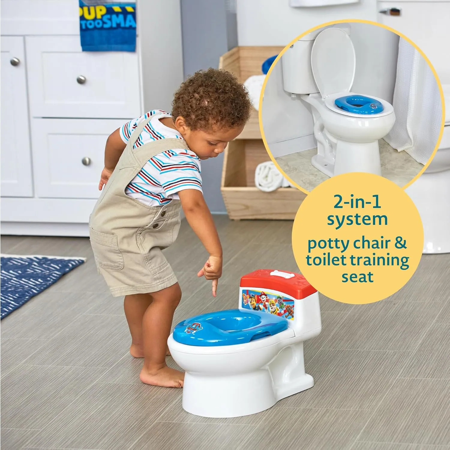 The First Years Nickelodeon Paw Patrol Potty Training Toilet and Toddler Toilet Seat - Potty Training Toilet Seat with Fun Flushing and Cheering Sounds