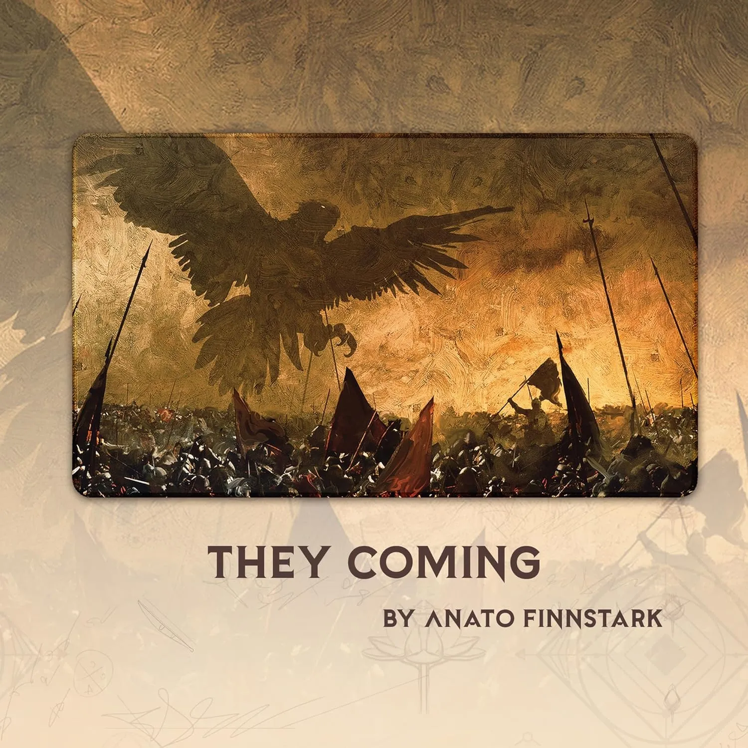 They Coming (Stitched) - MTG Playmat by Anato Finnstark, Lord of The Rings - Compatible with Magic The Gathering Playmat - Play MTG, YuGiOh, TCG - Original Play Mat Art Designs & Accessories