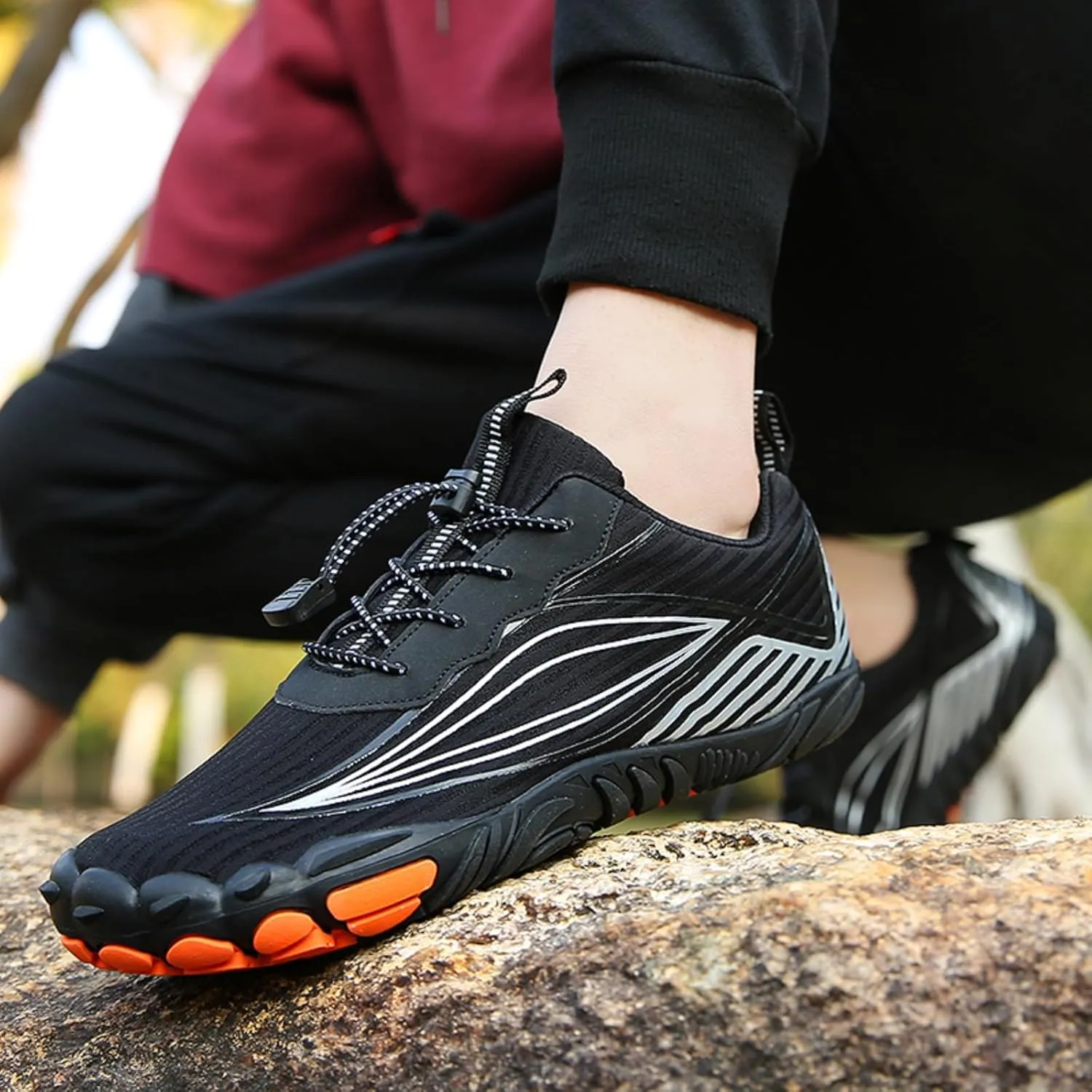 Tongzone Mens Womens Barefoot Trail Running Shoes Wide Toe Box Zero Drop Cross-Trainer Walking