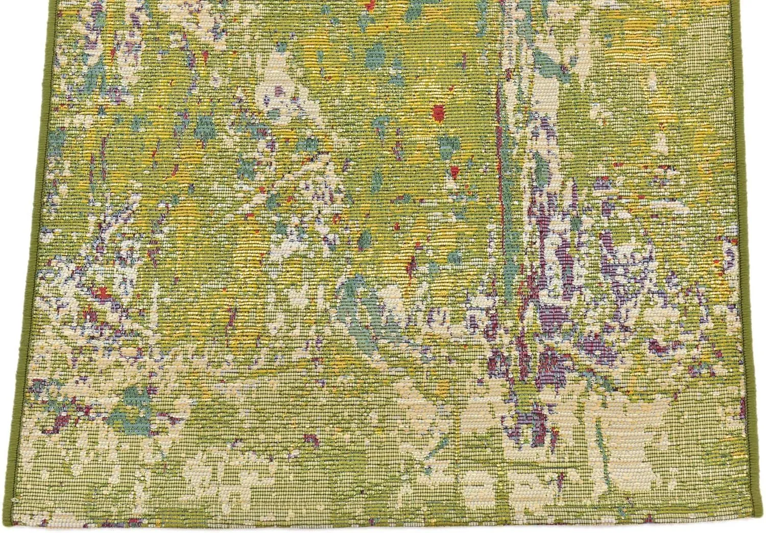 Unique Loom Outdoor Modern Collection Area Rug - Crumpled (2' x 6' 1" Runner, Multi/ Gold)