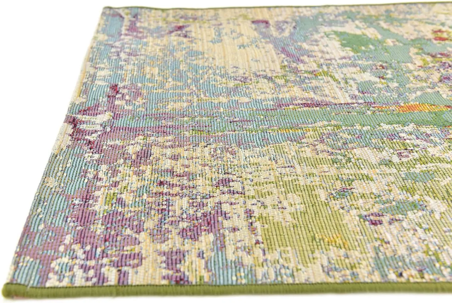 Unique Loom Outdoor Modern Collection Area Rug - Crumpled (2' x 6' 1" Runner, Multi/ Gold)