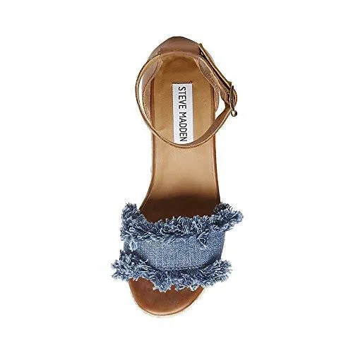 Valley Wedge Sandal Denim Fabric 6 M Us