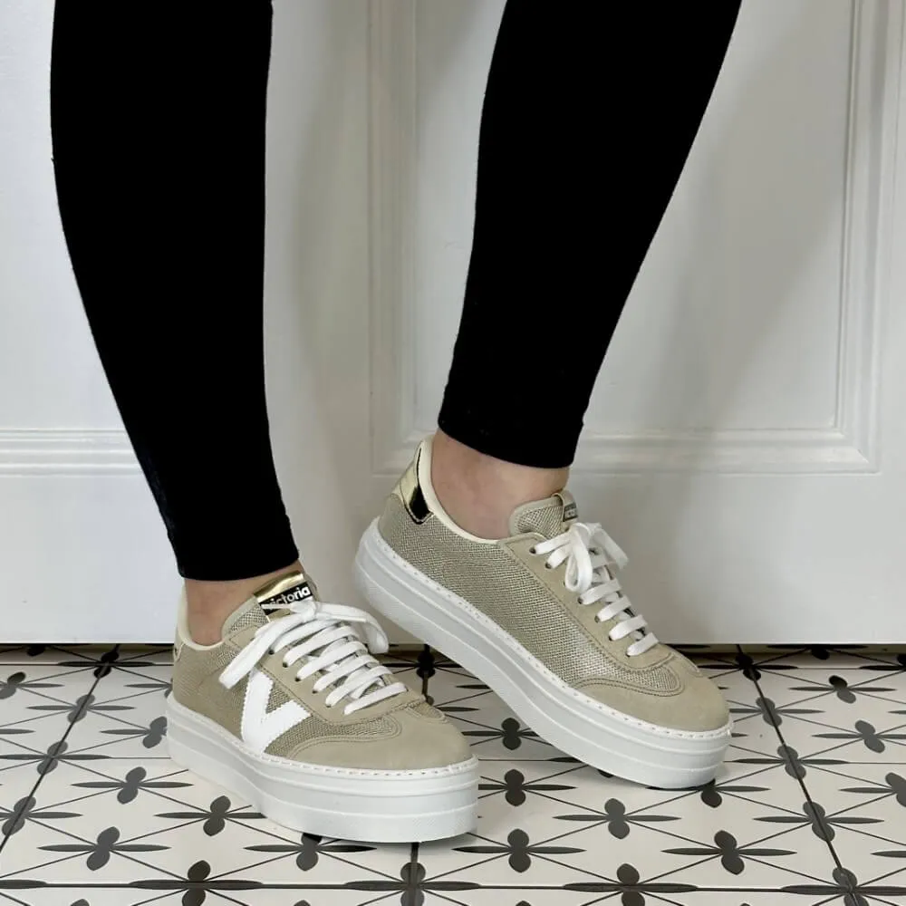 Victoria Barcelona Platform Sneaker 1092174 Gold Beige