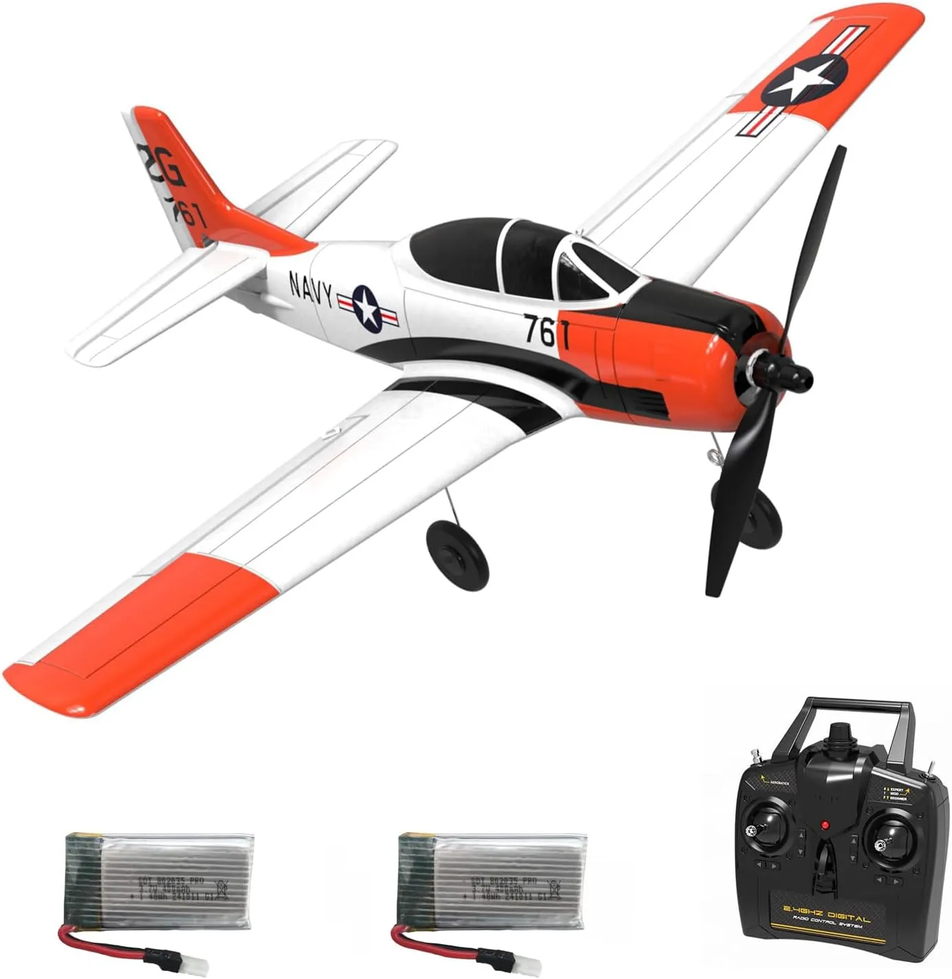 Volantex RC Airplane 2.4Ghz 4 Channel Remote Control,with Aileron T28 Trojan Parkflyer RC Aircraft Plane,Ready to Fly with Xpilot Stabilization System,Perfect for uitable for Kids and Beginners