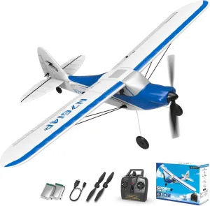 VOLANTEXRC RC Plane Trainer Sport Cub 4CH Remote Control Airplane with Prop Saver, 6-Axis Gyro Stabilizer & 3 Modes to Fly, Radio Controlled Aircraft RTF for Beginners, Kids and Adults (500mm,Blue)