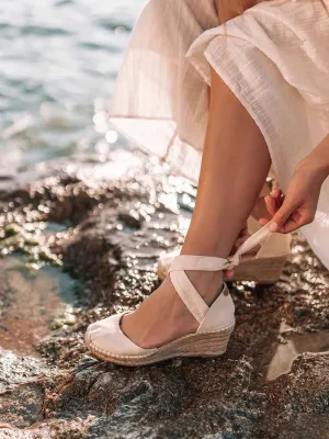 Wedge espadrilles with ribbons - JULIA