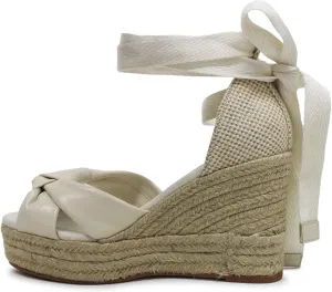 Wedge Leather/Natural Haan Sandals Guaranteed security Hampton Cole Heeled Canvas Ivory Cloudfeel Luxurious