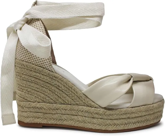 Wedge Leather/Natural Haan Sandals Guaranteed security Hampton Cole Heeled Canvas Ivory Cloudfeel Luxurious