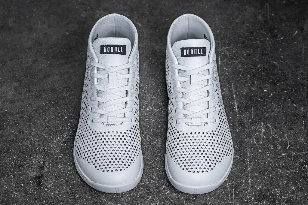 WHITE LEATHER MID TRAINER (MEN'S)