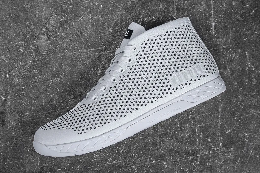 WHITE LEATHER MID TRAINER (MEN'S)