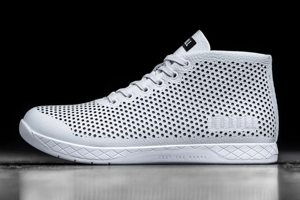 WHITE LEATHER MID TRAINER (MEN'S)