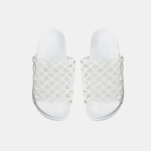 White Perforated Marbella Slide