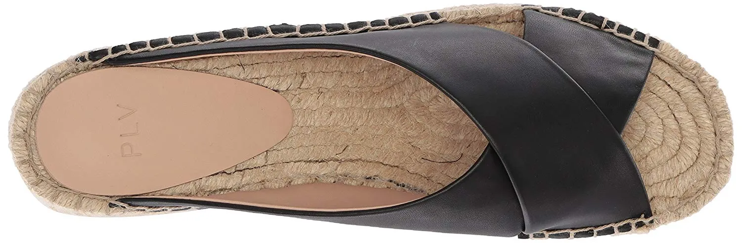 Wholesale pricing Leather Elegant Espadrille Rica La Victoire Retrop Black Wedge Pour Sandals Platform