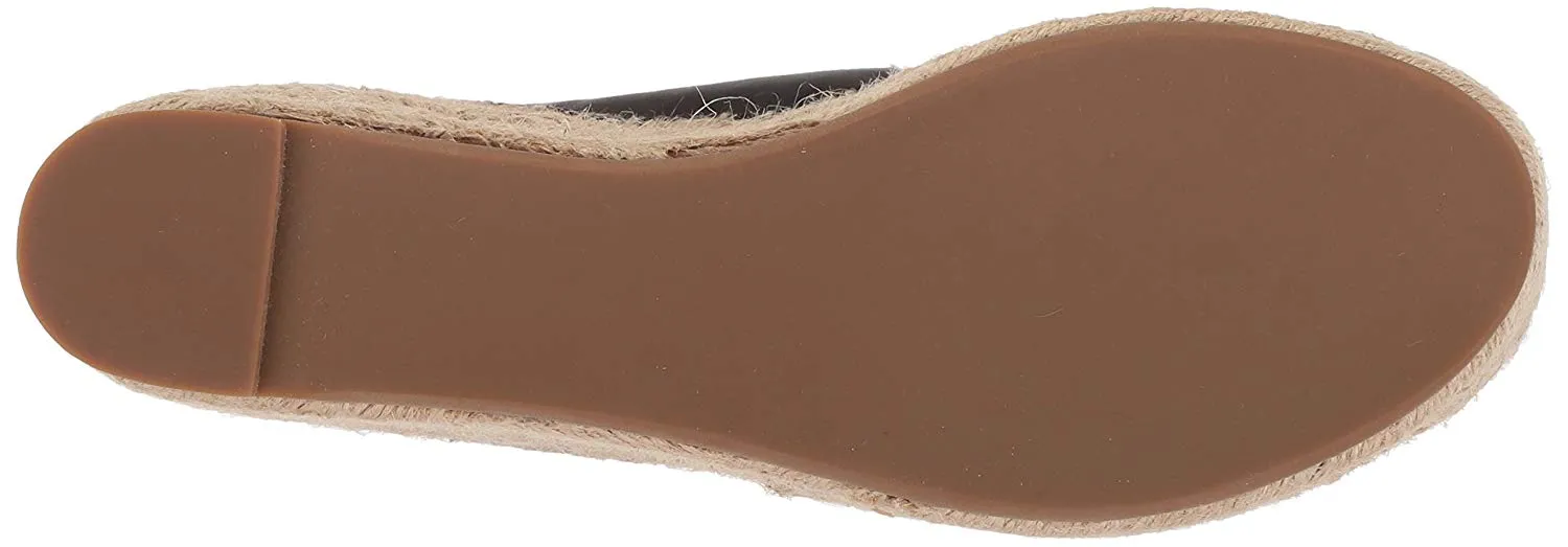 Wholesale pricing Leather Elegant Espadrille Rica La Victoire Retrop Black Wedge Pour Sandals Platform