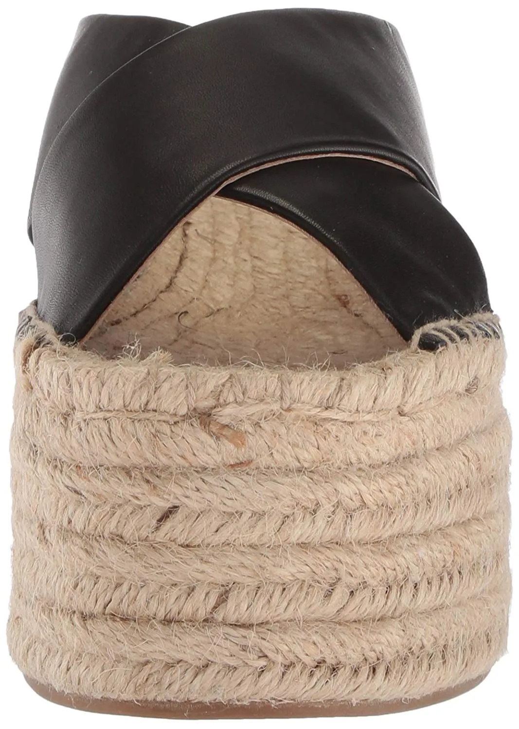 Wholesale pricing Leather Elegant Espadrille Rica La Victoire Retrop Black Wedge Pour Sandals Platform
