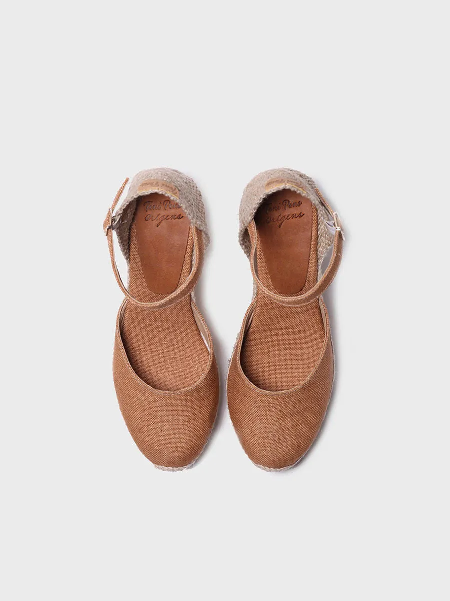 Women's linen wedge espadrilles - LAIA-NT