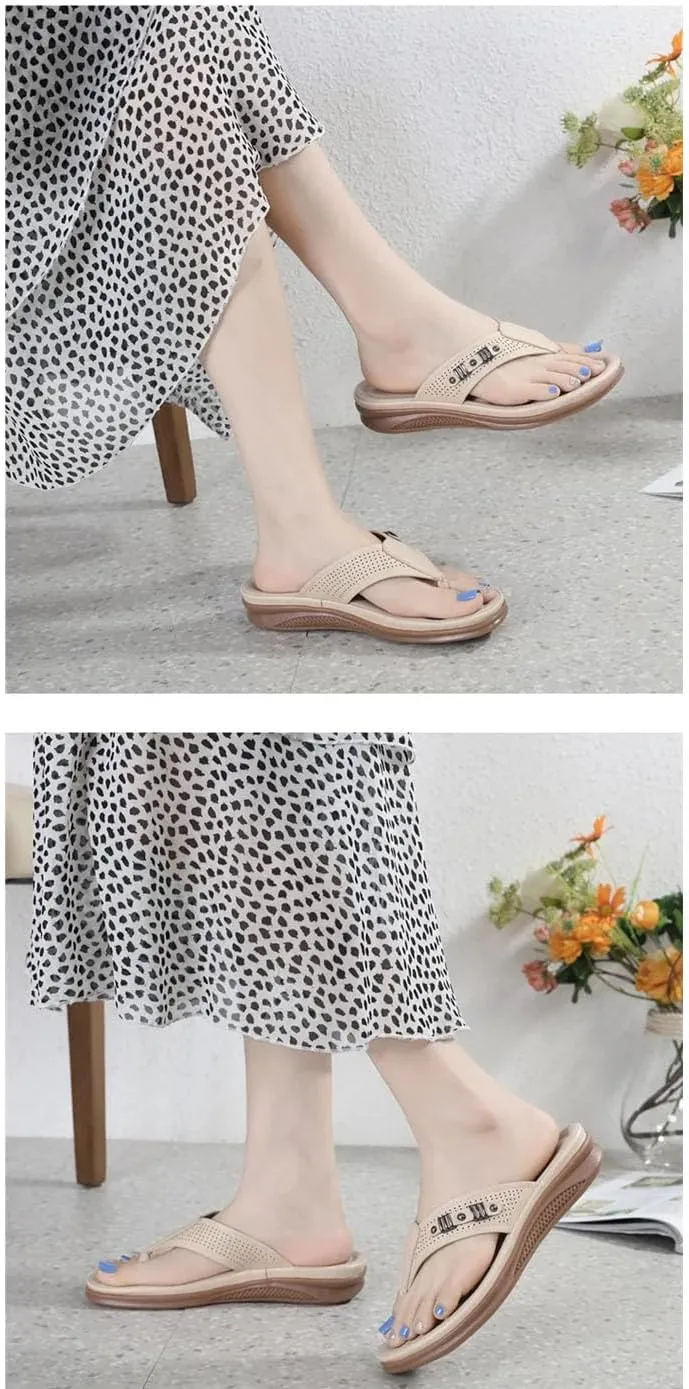 Women's Low Heel Flip-Flops - Summer Beach Outdoor Slippers