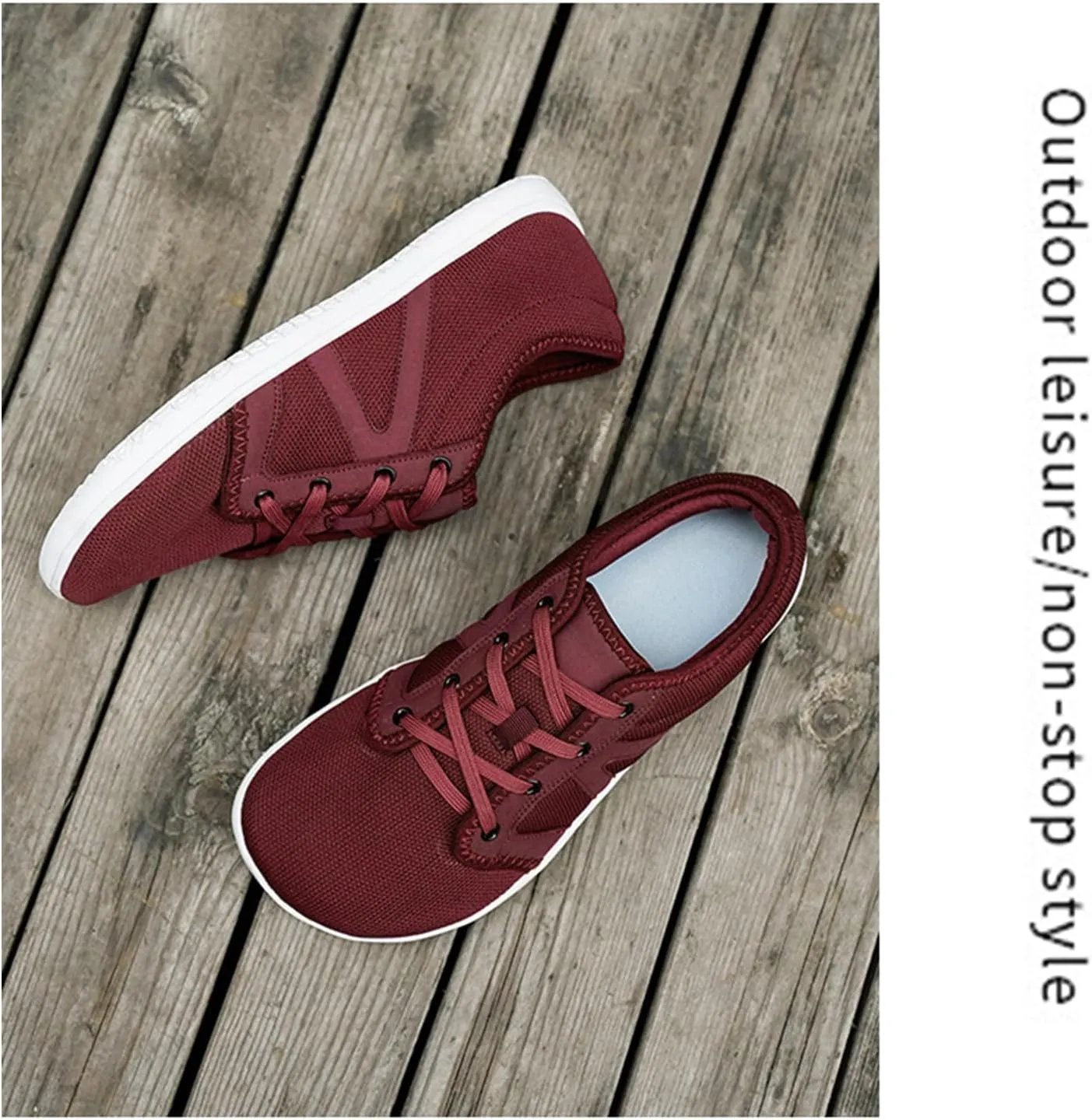 Women's Wide-Toe Barefoot Sneakers Lace-Up Soft-Soled Mesh Breathable Cross-Trainer Lightweight Running Shoes Casual Zero Drop Sole Work Shoes for Unisexy