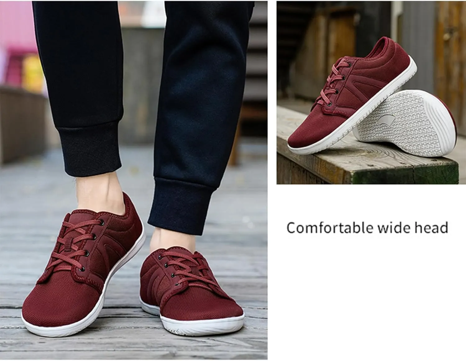 Women's Wide-Toe Barefoot Sneakers Lace-Up Soft-Soled Mesh Breathable Cross-Trainer Lightweight Running Shoes Casual Zero Drop Sole Work Shoes for Unisexy