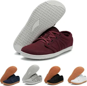 Women's Wide-Toe Barefoot Sneakers Lace-Up Soft-Soled Mesh Breathable Cross-Trainer Lightweight Running Shoes Casual Zero Drop Sole Work Shoes for Unisexy