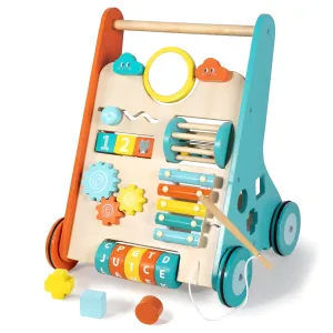 Wooden Baby Walker, Montessori Walker for Babies 6-12 Months, Push Walking Toys for 1 Year Old Learning to Walk