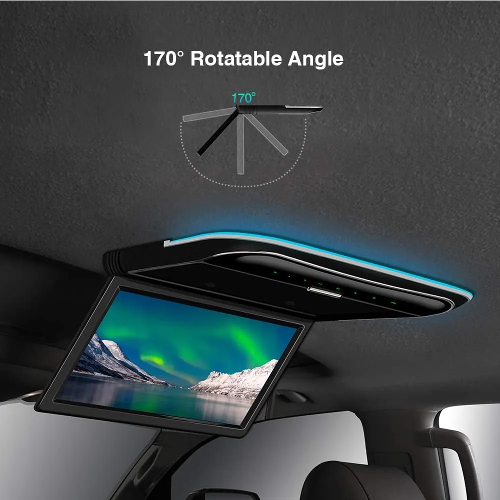 XTRONS 11.6 Inch Car Overhead Roof Mounted Monitor Screen Ultra-Thin Flip Down TV for Cars 1080P Car Video Player with Built-in Speaker Support IR, USB, HDMI, AV Input (No DVD)